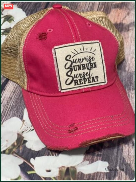 Distressed Trucker Cap Adjustable Snapback Cotton Polyester main image 5